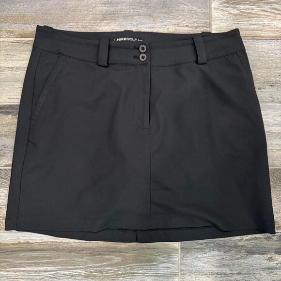 Nike Golf, Dri-Fit Black Golf Skirt, Skort Lined, Front and Back Pockets Size 10 - Picture 6 of 8